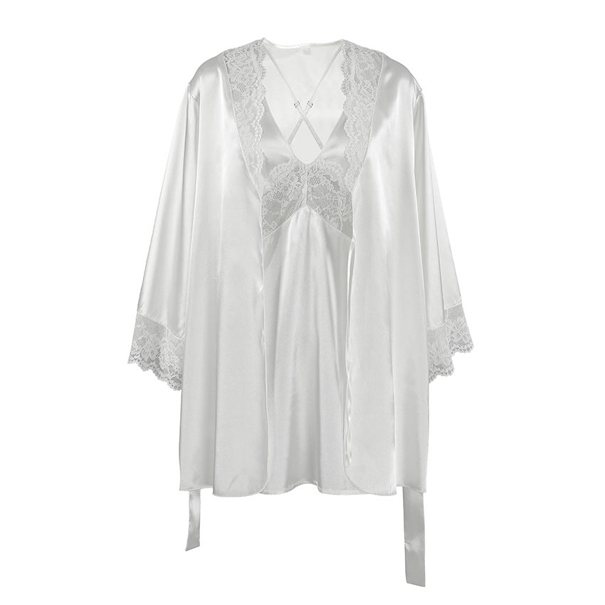 Lace-Trim Pajama Set, view 2