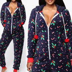 Hooded Plush Holiday Pajama Set, view 3