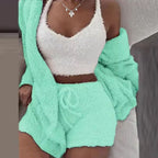 Women's Plush Three-Piece Pajama Set by Carolina Salinas Designs