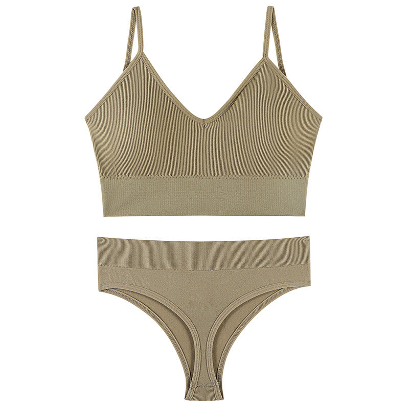 Push-Up Triangle Bra Set, wireless, view 3