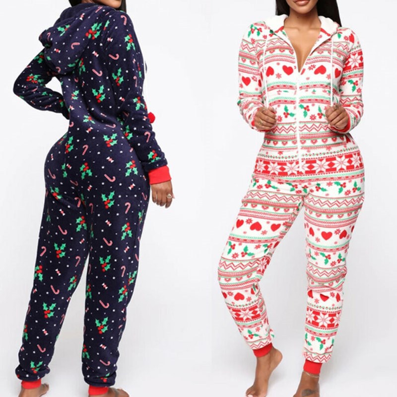 Hooded Plush Holiday Pajama Set, view 5