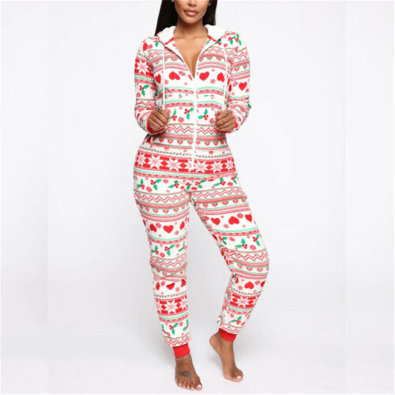 Women's Hooded Plush Holiday Pajama Set by Carolina Salinas Designs