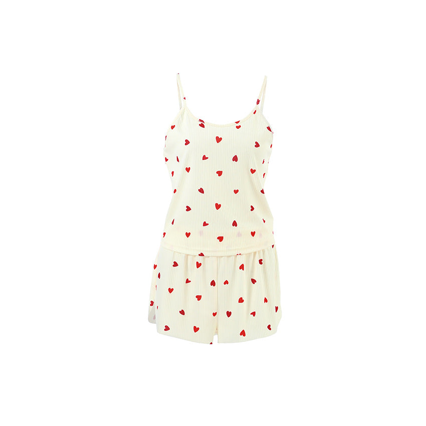 Heart Print Camisole Pajama Set, view 2