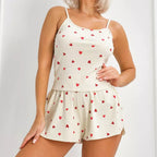 Women's Heart Print Camisole Pajama Set by Carolina Salinas Designs